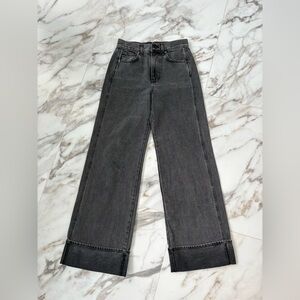 Veronica Beard Taylor High-Rise Wide-Leg Jeans – Stone Washed Onyx – Size 27